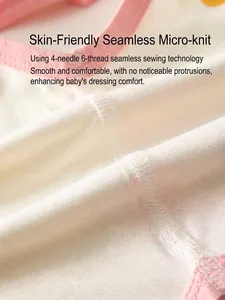 Sleeveless baby bodysuit in breathable fabric featuring 4-needle 6-thread flat seam detail