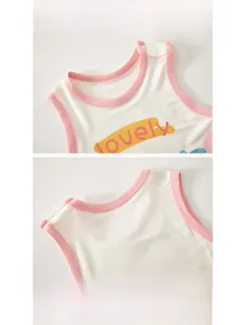 Detailed stitching of the pink hemmed neckline on white cotton baby bodysuit