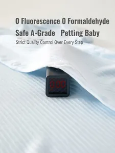 Blue baby summer bodysuit made of combed rib fabric showing safety testing results