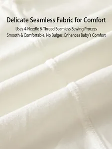 Breathable newborn romper with 4-needle 6-thread seamless stitching for extra comfort