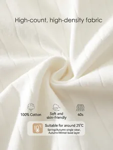 Soft 100% cotton 40S ribbed fabric for newborn rompers in high-density warm white cotton