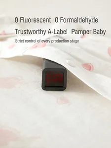 Body bébé en coton à motif pêche montrant le test de formaldéhyde et de fluorescence