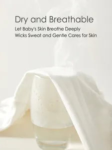 White cotton baby bodysuit fabric showing high breathability and steam ventilation
