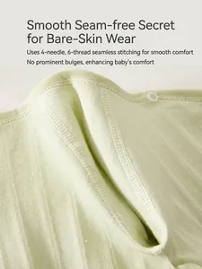 Green newborn cotton shirt with seamless four-needle six-thread stitching detail