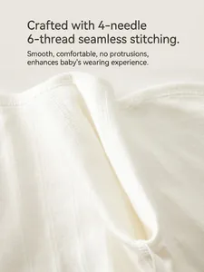 Newborn organic cotton kimono top with 4-needle 6-thread seamless stitching for comfort