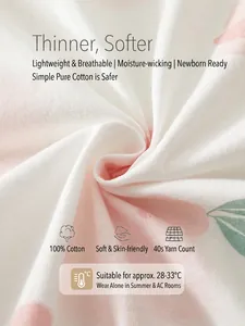Barboteuse bébé 100% coton à motif floral pour l'été et les chambres climatisées