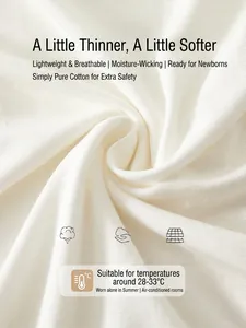 Tissu de barboteuse bébé en coton respirant, léger et doux pour l'été 28-33°C