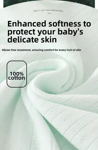 Close-up of 100% cotton breathable mesh fabric for soft baby bodysuits in mint green