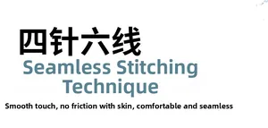 Detail showing four-needle six-thread seamless stitching for newborn cotton clothes