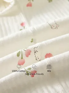 Infant 100% cotton summer jumpsuit featuring soft floral print and breathable fabric