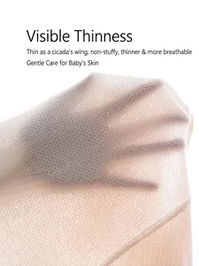 Baby summer thin cotton bodysuit showing breathable mesh fabric detail with hand