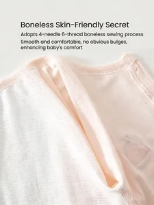 Pink newborn baby romper with breathable mesh cotton and flatlock seam stitching