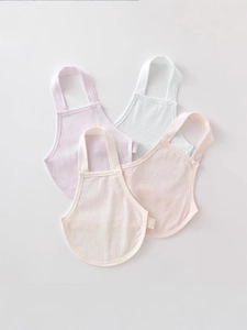 Breathable 4-pack of soft ribbed cotton baby belly wraps in pastel purple and pink colors