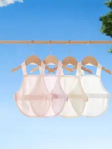 Breathable cotton baby bib vest in light summer mesh with wide non-slip shoulder straps