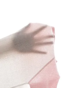 Ultra-thin breathable mesh baby romper in light pink plaid for summer airflow comfort