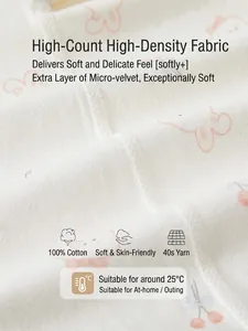 Barboteuse nouveau-né en pur coton à manches longues avec motifs lapin et cerise