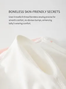 Barboteuse en coton pour nouveau-né avec coutures sans couture à quatre aiguilles