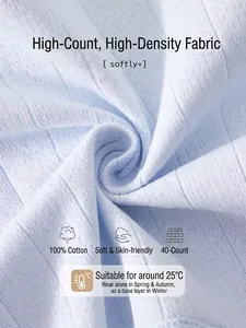Soft 100% cotton light blue newborn bodysuit fabric with fine ribbed knit texture