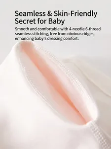 Tutina neonato in cotone con cuciture piatte a 4 aghi e 6 fili per il massimo comfort