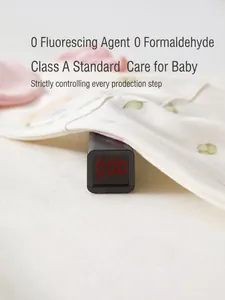 Baby cotton romper with leaf print showing fluorescent agent test result of zero