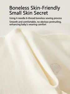 Barboteuse bébé en coton côtelé avec couture plate sans couture à quatre aiguilles