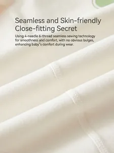 Baby bodysuit with 4-needle 6-thread flatlock stitching for smooth comfort and seamless fit