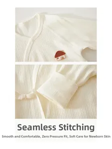 Détails de la couture sans os et du tissu en coton doux pour les bodies de nouveau-nés