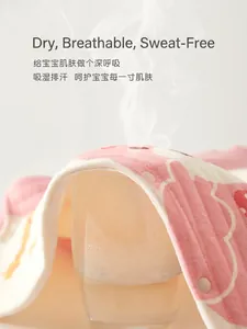 Pink cotton baby sleeping bag showing high breathability with steam passing through fabric