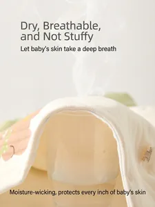 Breathable padded baby romper showing steam passing through fabric for air permeability