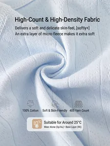 Light blue 100% cotton newborn baby shirt featuring breathable vertical stripe knit fabric