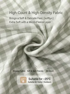Ensemble salopette bébé en coton du Xinjiang avec tissu vichy vert et texture douce