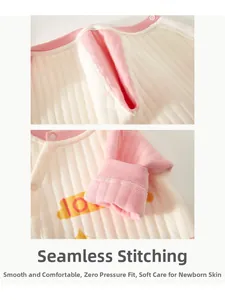 Detailed close-up showing the smooth seamless construction of the baby romper fabric