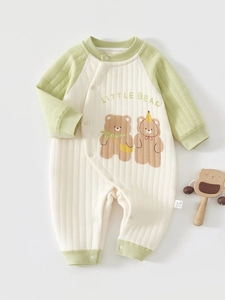 Extra Thick Padded Baby Romper Long Sleeve Warm Cotton Jumpsuit For Newborn Infant Autumn Winter Clothes Cute Cartoon Pattern