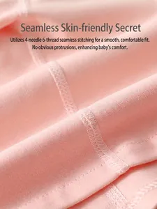 Pink infant bodysuit with premium flatlock stitching for soft skin comfort