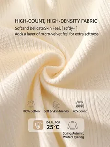 Soft ribbed 100% cotton newborn bodysuit fabric in beige for spring and autumn seasons