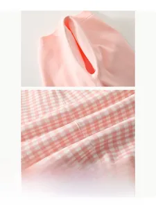 Detail of boneless stitching on soft pink cotton baby romper for smooth comfort