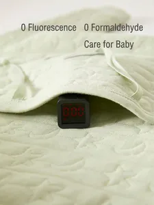 Quilted cotton baby bodysuit with stars moon pattern and zero fluorescence test result