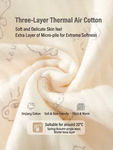 Combinaison pour nouveau-né en coton du Xinjiang avec motif d'ours pour le printemps
