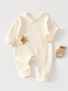 Newborn Baby 100 Cotton Romper Boneless Seamless Class A Long Sleeve Infant Jumpsuit Butterfly Style Bodysuit For Newborn