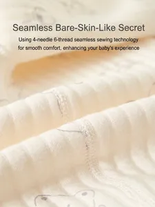 Barboteuse matelassée pour bébé avec imprimé ours et coutures plates ultra douces