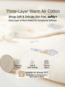 Quilted cotton baby bodysuit made of Xinjiang cotton for warmth in 20 degree weather