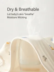 Breathable newborn baby romper with cute elephant patterns showing steam passing through fabric