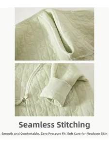 Detailed view of seamless stitching and star-moon pattern on baby quilted bodysuit