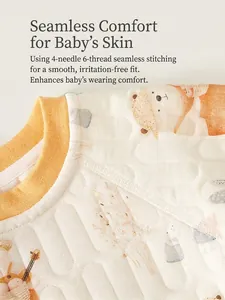 Body bébé en coton rembourré doux avec motifs ours et coutures plates sans couture confortables