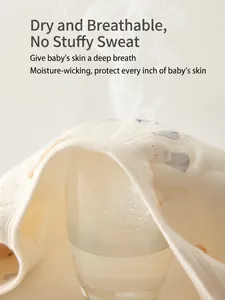 Breathable cotton newborn undershirt showing steam permeability and soft fabric texture