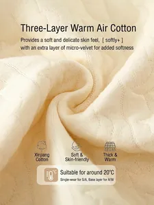 Soft cotton thermal vest for babies featuring warm air cotton fabric in beige