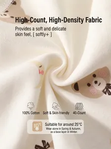 Top kimono neonato 100% cotone con stampa orso luna per neonati in primavera e autunno