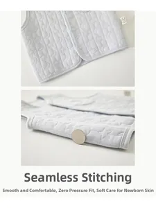 Detail view of quilted baby vest with smooth seamless stitching and thickness comparison