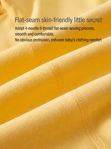 Newborn thermal yellow cashmere silk romper with flatlock stitch for seamless comfort