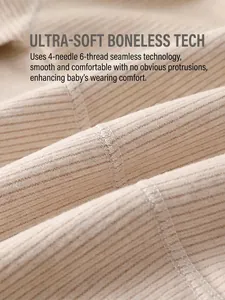 Newborn baby winter thermal cashmere silk romper with smooth seamless flatlock stitching